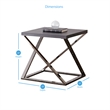 Home Square Square End Table in Black Nickel - Set of 2