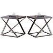 Home Square Square End Table in Black Nickel - Set of 2