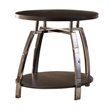 Home Square Round End Table in Black Nickel - Set of 2
