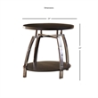 Home Square Round End Table in Black Nickel - Set of 2