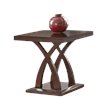 Home Square Square End Table in Espresso Cherry Wood - Set of 2