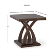 Home Square Square End Table in Espresso Cherry Wood - Set of 2