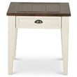 Home Square 1 Drawer End Table in Dark Oak and White - Set of 2