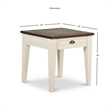 Home Square 1 Drawer End Table in Dark Oak and White - Set of 2