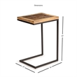 Home Square Metal Accent Chairside Table in Natural and Black - Set of 2