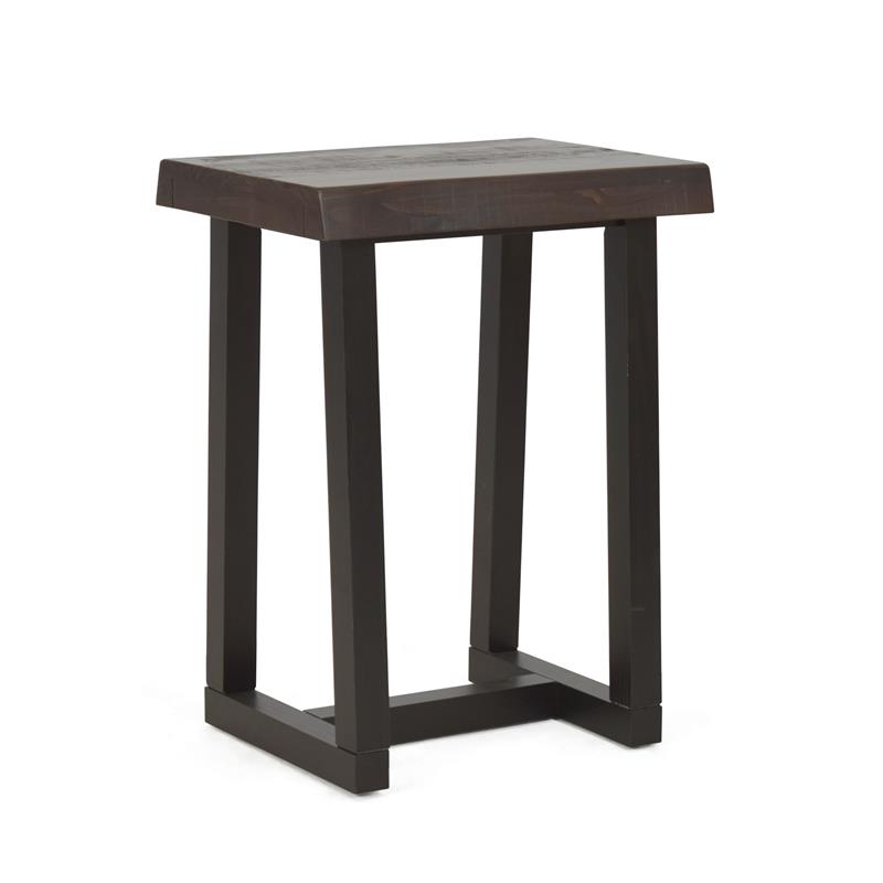 Home Square Solid Wood Live Edge Stool in Cherry and Ebony - Set of 3