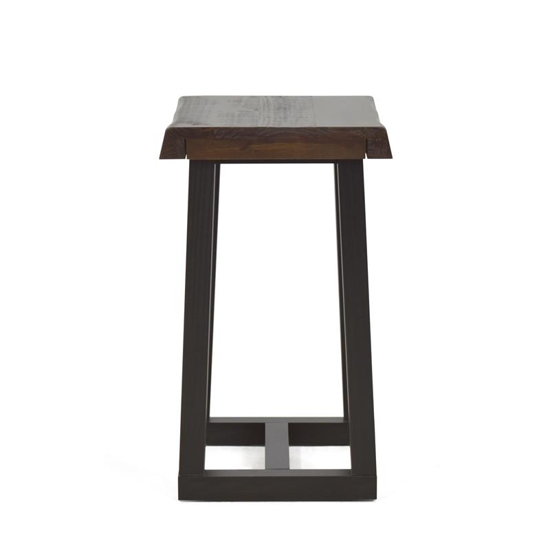Home Square Solid Wood Live Edge Stool in Cherry and Ebony - Set of 3