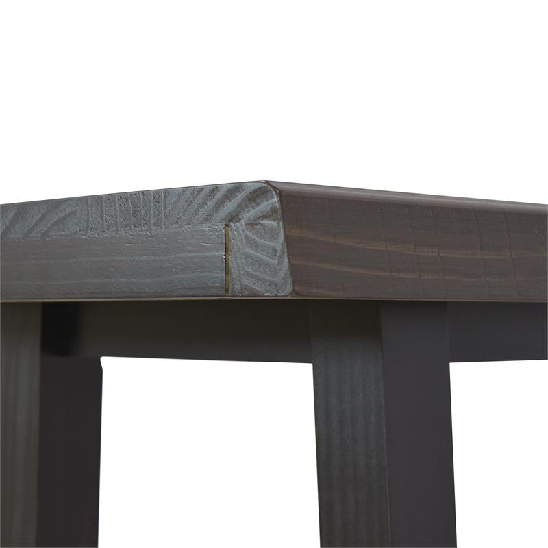 Home Square Solid Wood Live Edge Stool in Cherry and Ebony - Set of 3