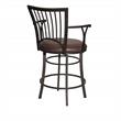 Home Square Metal Swivel Counter Stool in Brown - Set of 3