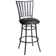 Home Square Commercial Metal Swivel Counter Stool in Black - Set of 3