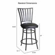 Home Square Commercial Metal Swivel Counter Stool in Black - Set of 3