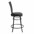 Home Square Commercial Metal Swivel Counter Stool in Black - Set of 3