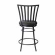 Home Square Commercial Metal Swivel Counter Stool in Black - Set of 3