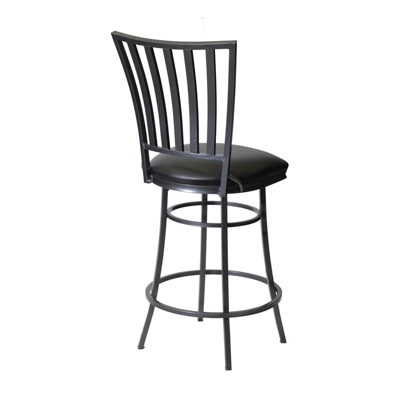 Home Square Commercial Metal Swivel Counter Stool in Black - Set of 3