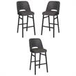 Home Square Commercial Grade Metal Barstool in Charcoal - Set of 3