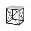 Home Square Marble Top Square End Table in White - Set of 2