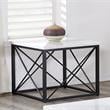 Home Square Marble Top Square End Table in White - Set of 2