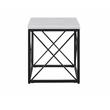 Home Square Marble Top Square End Table in White - Set of 2