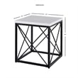 Home Square Marble Top Square End Table in White - Set of 2