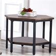 Home Square Mocha Hexagon End Table in Chocolate Brown - Set of 2