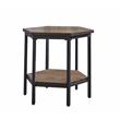 Home Square Mocha Hexagon End Table in Chocolate Brown - Set of 2