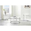 Home Square Marble Round Contemporary Metal End Table in White - Set of 2