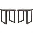 Home Square Live Edge Wood End Table in Cherry and Ebony - Set of 2
