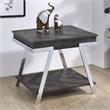 Home Square Wood and Laminate End Table in Dark Gray - Set of 2