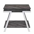 Home Square Wood and Laminate End Table in Dark Gray - Set of 2