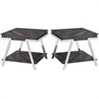 Home Square Wood and Laminate End Table in Dark Gray - Set of 2