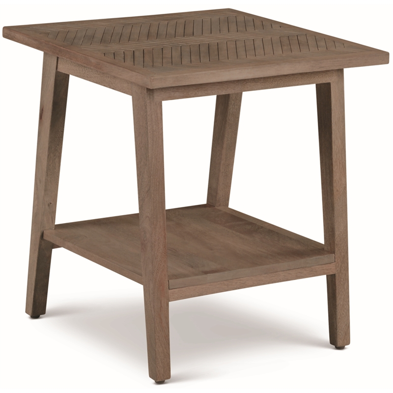 Home Square Wood Square End Table in Natural - Set of 2