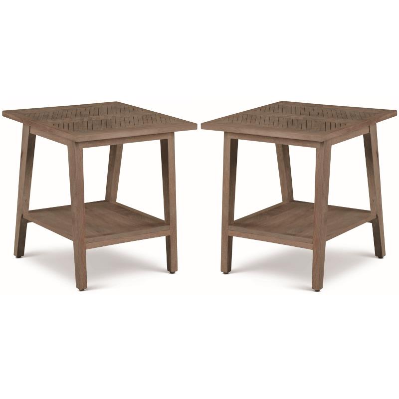 Home Square Wood Square End Table in Natural - Set of 2