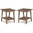 Home Square Wood Square End Table in Natural - Set of 2
