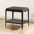 Home Square Wood End Table in Espresso Finish - Set of 2