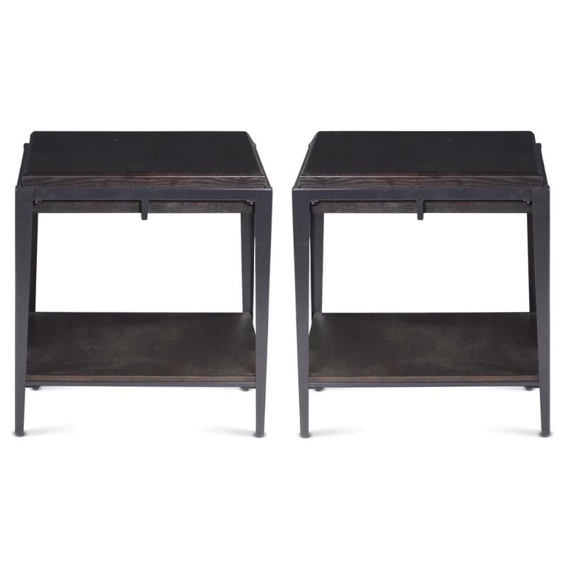 Home Square Wood End Table in Espresso Finish - Set of 2