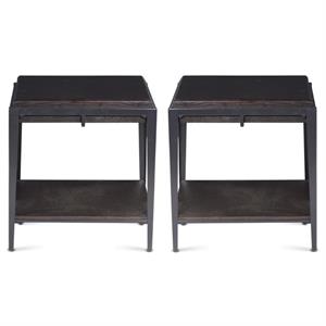 Home Square Wood End Table in Espresso Finish - Set of 2