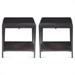 Home Square Wood End Table in Espresso Finish - Set of 2
