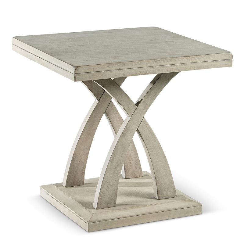 Home Square Wood End Table in Gray Finish - Set of 2