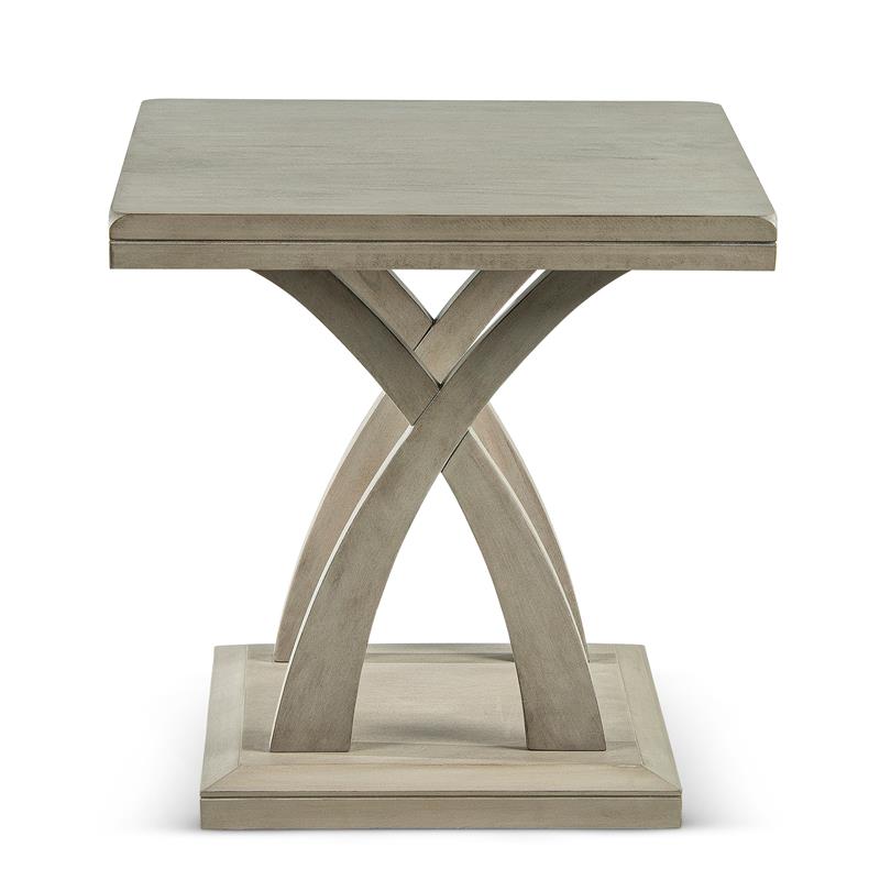 Home Square Wood End Table in Gray Finish - Set of 2
