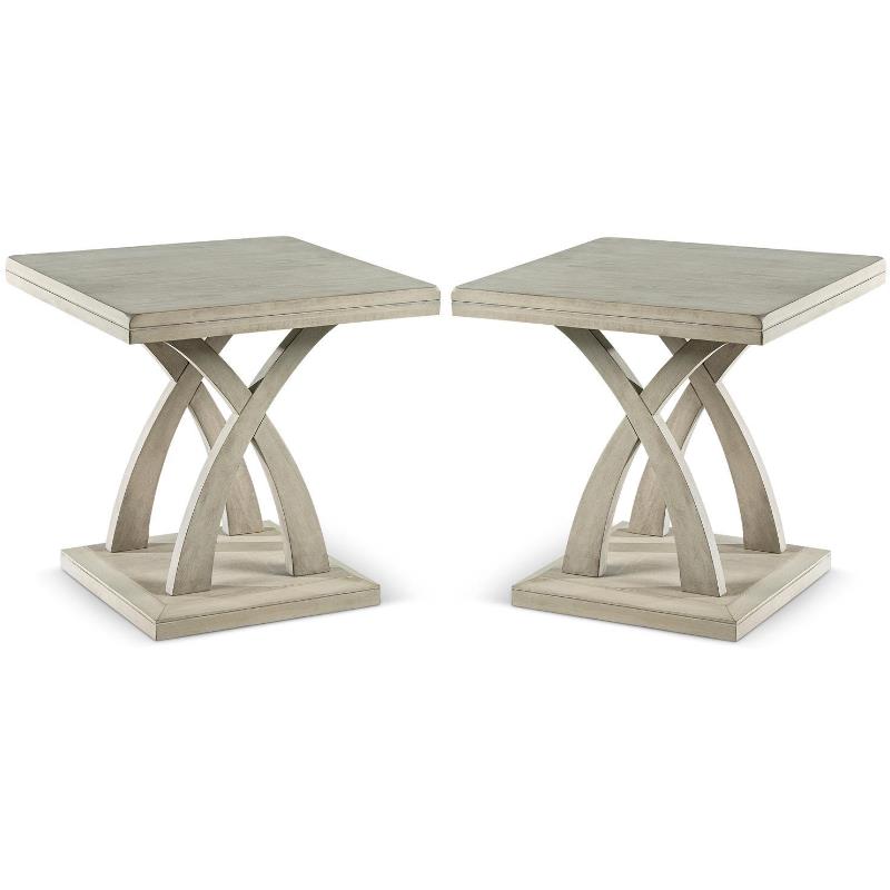Home Square Wood End Table in Gray Finish - Set of 2