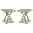 Home Square Wood End Table in Gray Finish - Set of 2