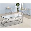 Home Square Top Chrome End Table in Mirror Finish - Set of 2