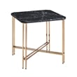 Home Square Faux Marble Square End Table in Black - Set of 2