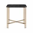 Home Square Faux Marble Square End Table in Black - Set of 2