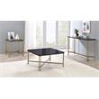 Home Square Faux Marble Square End Table in Black - Set of 2