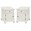 Home Square Modern Wood Storage End Table in White - Set of 2