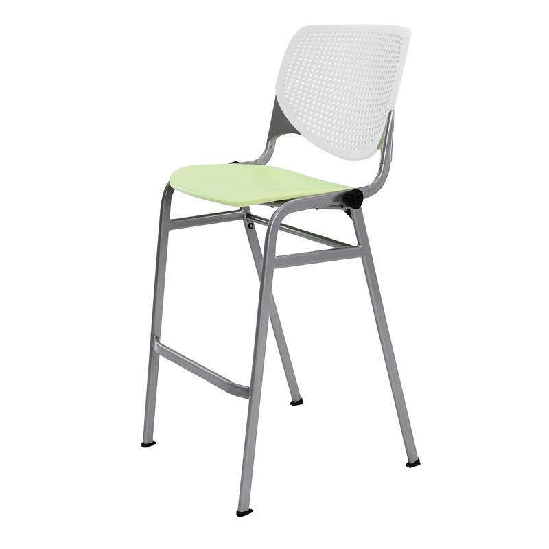 Home Square Stack Barstool in White Back/Lime Green Seat - Set of 2