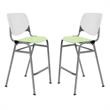 Home Square Stack Barstool in White Back/Lime Green Seat - Set of 2