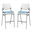 Home Square Stack Barstool in White Back/Sky Blue Seat - Set of 2