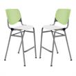 Home Square Stack Barstool in Lime Green Back/White Seat - Set of 2